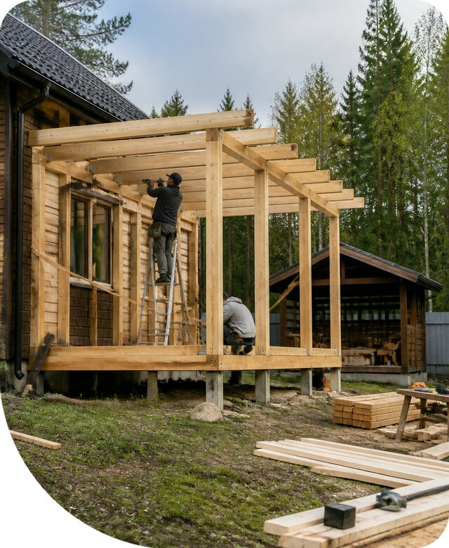 Строительство пристроек и построек на участке в Орехове-Зуеве